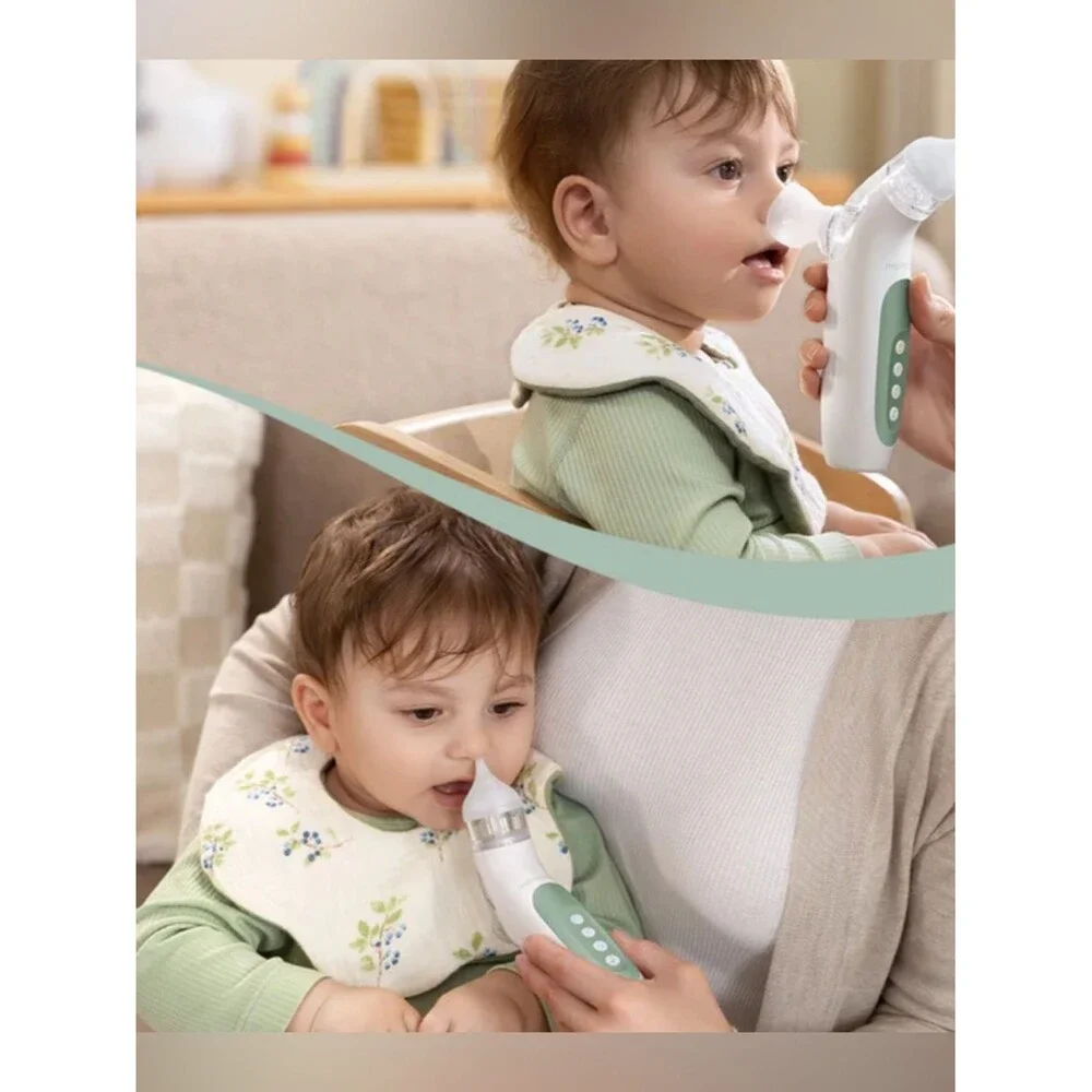 White & Mint Electric Nasal Suction Cleaner for Women – Gentle Suction Care